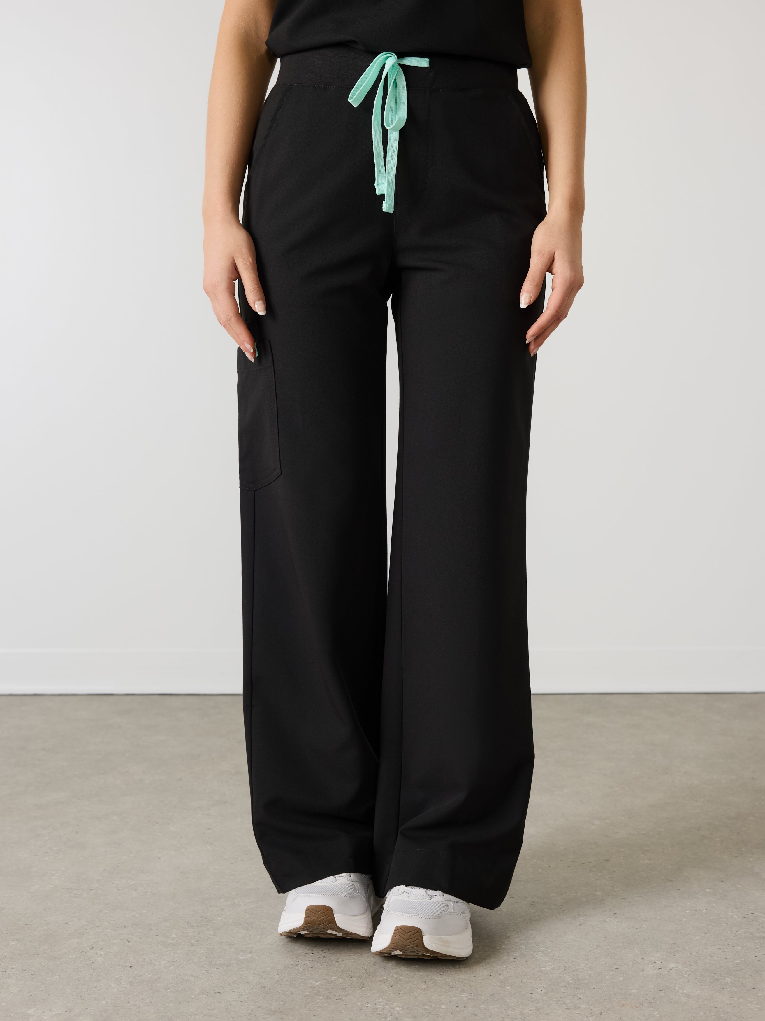 MILA RE-GARDE™ - BLACK - Wide Leg Scrub Pants - SILVADUR™ - Image 3
