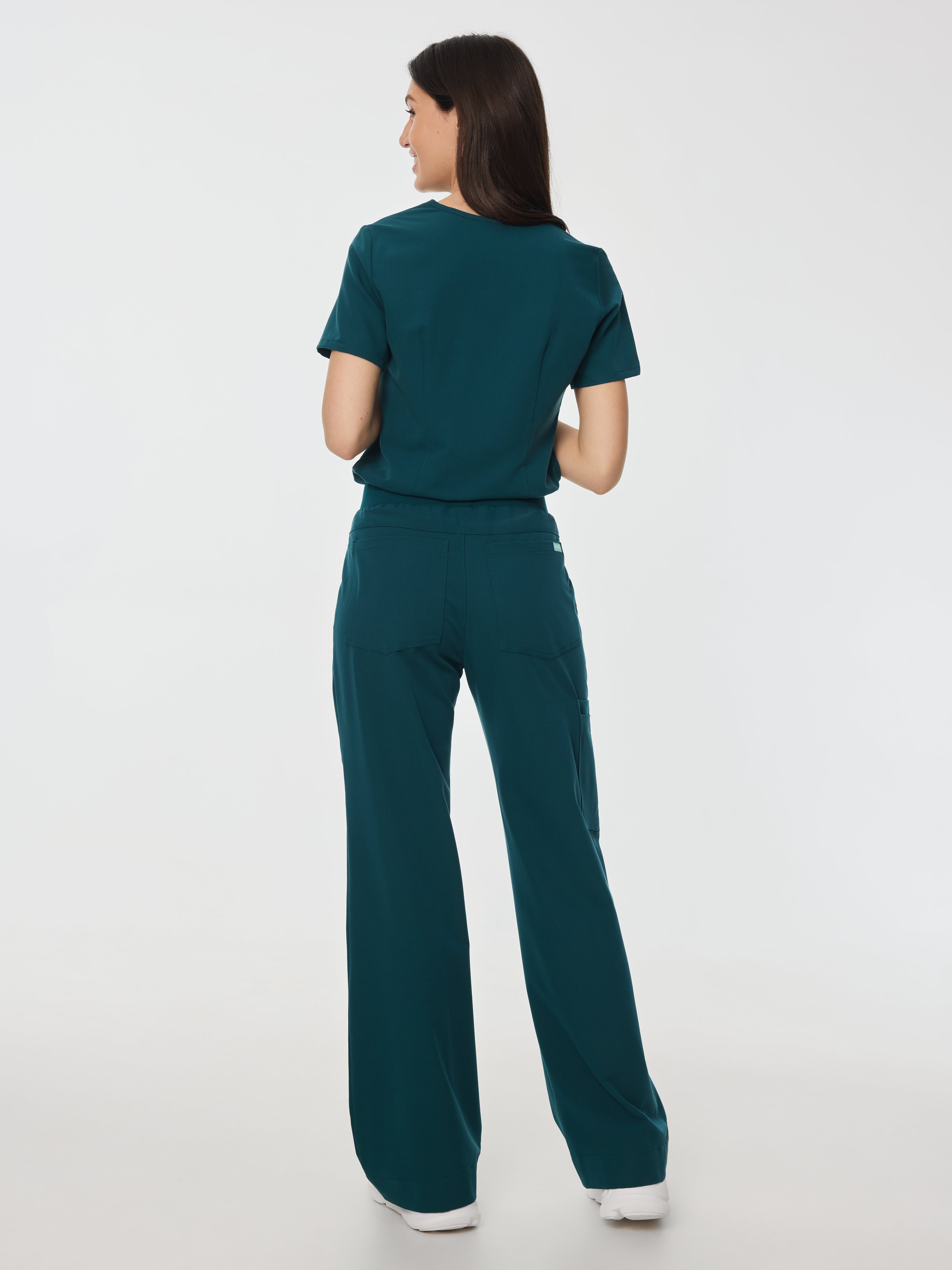 MILA RE-GARDE™ - TEAL - Wide Leg Scrub Pants - SILVADUR™ - Image 4