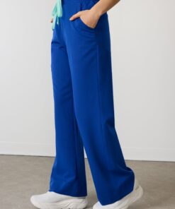 Alternative view of MILA RE-GARDE™ - ROYAL BLUE - Wide Leg Scrub Pants - SILVADUR™