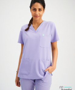 CHLOE RE-GARDE™ - LAVENDER - Three Pockets Scrub Top - Final Sale