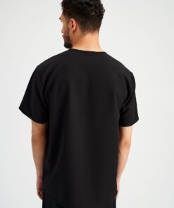 Alternative view of ZACK RE-GARDE™ - MIDNIGHT BLACK - Three Pockets Men's Scrub Top - Final Sale