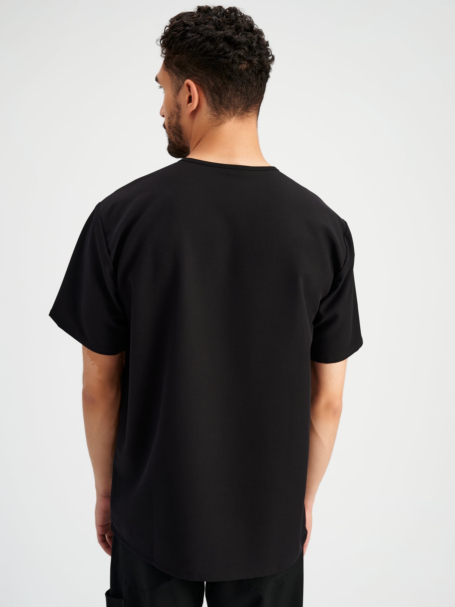 ZACK RE-GARDE™ - MIDNIGHT BLACK - Three Pockets Men's Scrub Top - Final Sale - Image 2