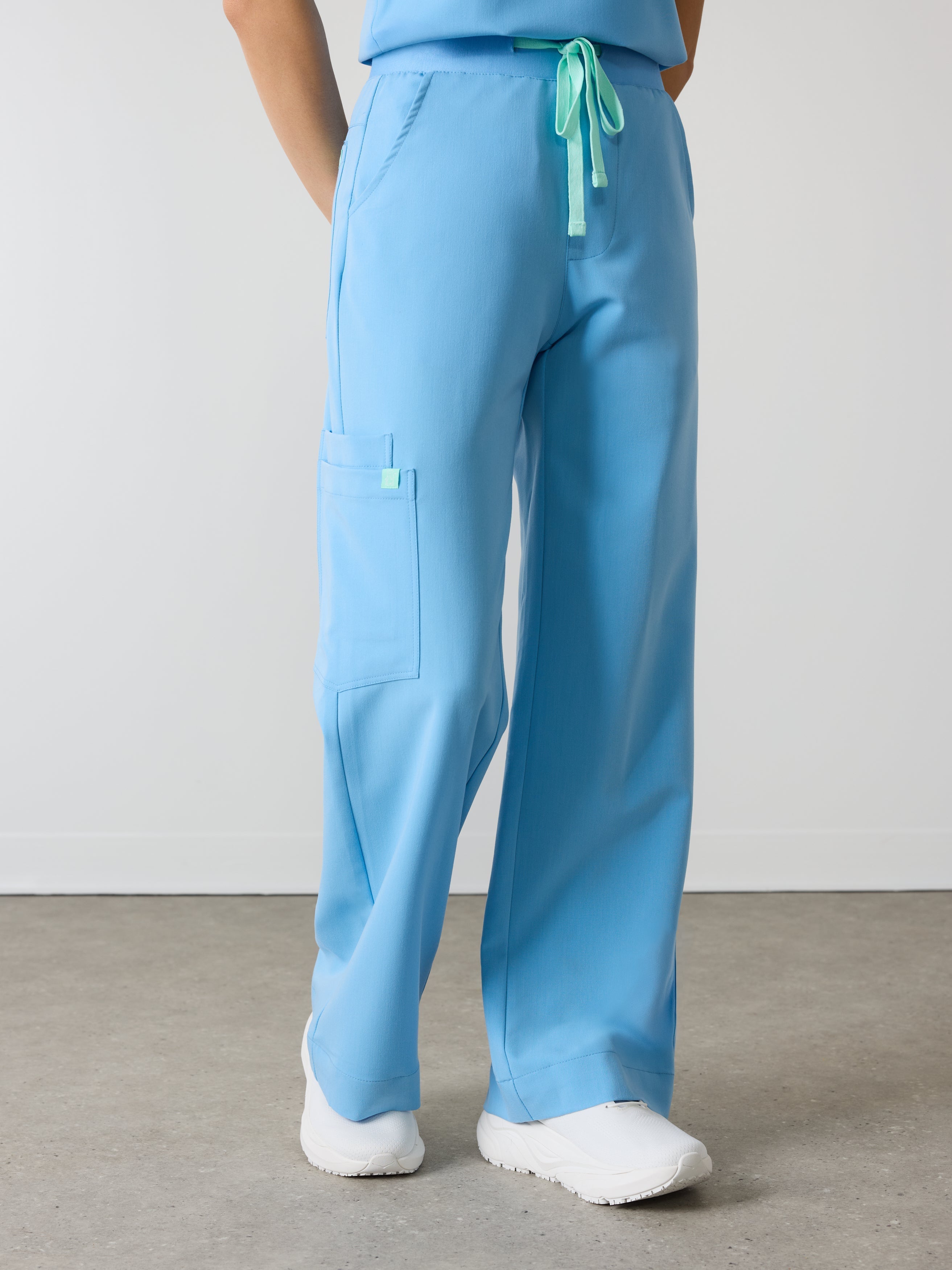 MILA RE-GARDE™ - CLASSIC BLUE - Wide Leg Scrub Pants - SILVADUR™ - Image 3