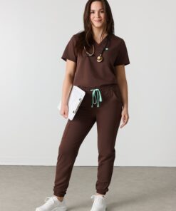 ROSIE RE-GARDE™ - CHOCOLATE - Jogger Scrub Pants - SILVADUR™