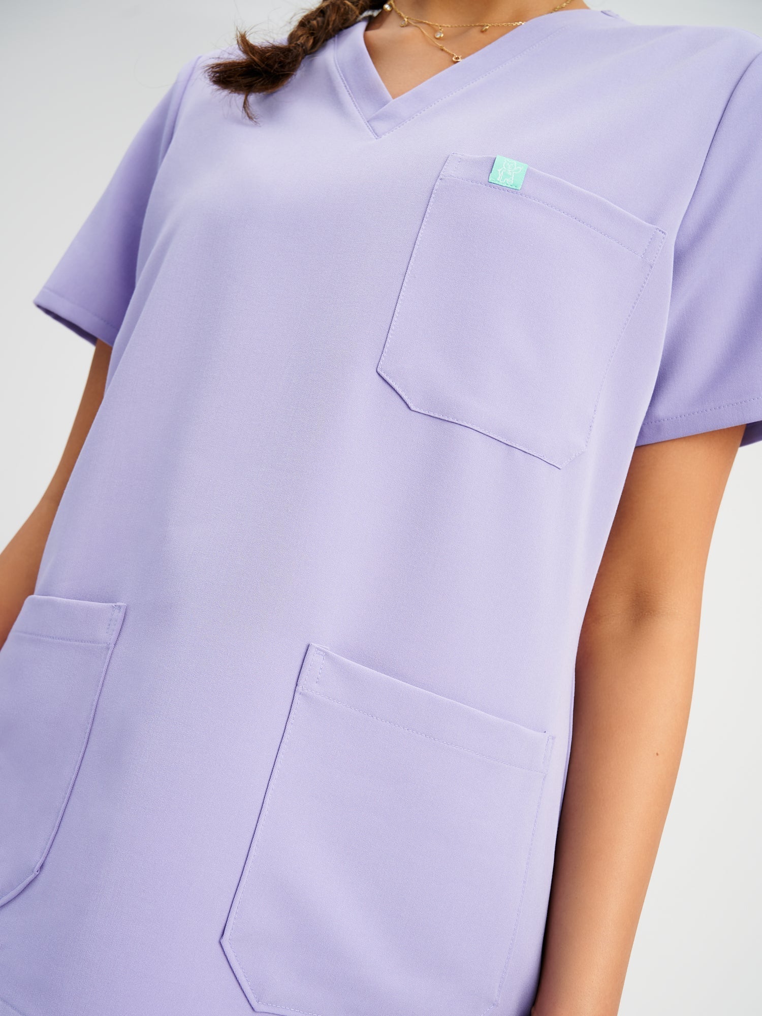 CHLOE RE-GARDE™ - LAVENDER - Three Pockets Scrub Top - Final Sale - Image 4