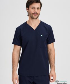 LOGAN RE-GARDE™ - NAVY - One Pocket Men's Scrub Top - Final Sale