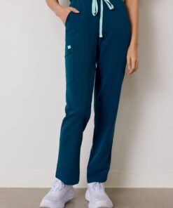 Alternative view of JULIETA RE-GARDE™ - OPAL BLUE - Straight Cut Scrub Pants - SILVADUR™