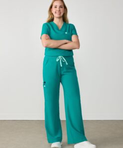 MILA RE-GARDE™ - ARCTIC MINT - Wide Leg Scrub Pants - SILVADUR™