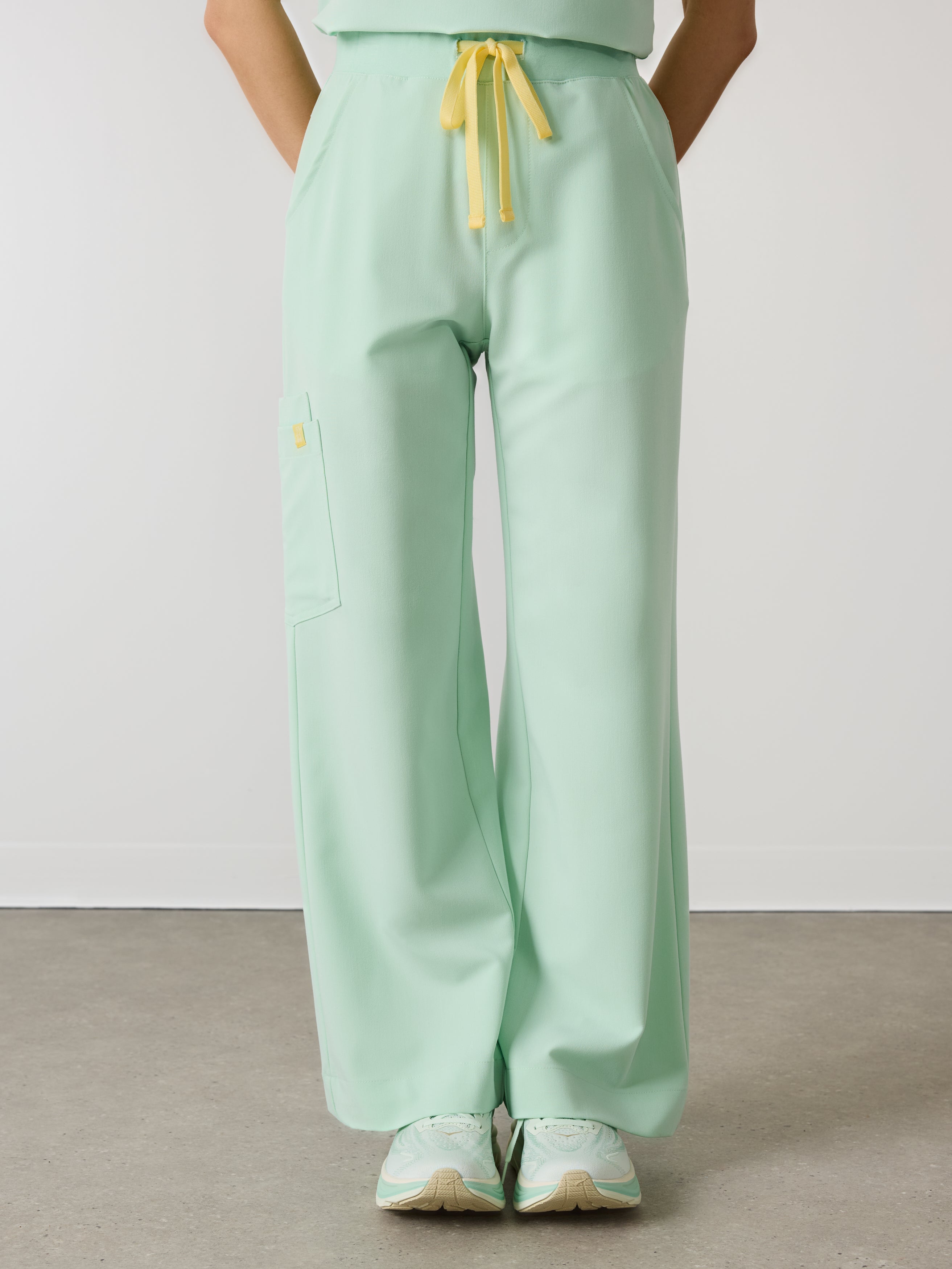 MILA RE-GARDE™ - MISTY MINT - Wide Leg Scrub Pants - SILVADUR™ - Image 2