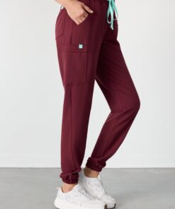 Alternative view of ROSIE RE-GARDE™ - BURGUNDY - Jogger Scrub Pants - SILVADUR™