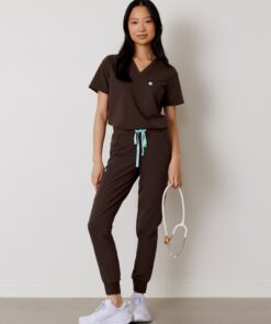 DEMI RE-GARDE™ - CHOCOLATE - Jogger Scrub Pants - SILVADUR™