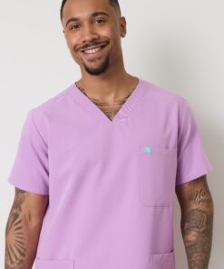 Alternative view of ZACK RE-GARDE™ - LILAC - Three Pockets Men's Scrub Top - SILVADUR™ - Final Sale