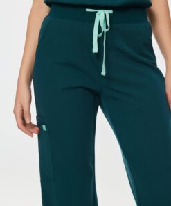 Alternative view of MILA RE-GARDE™ - TEAL - Wide Leg Scrub Pants - SILVADUR™
