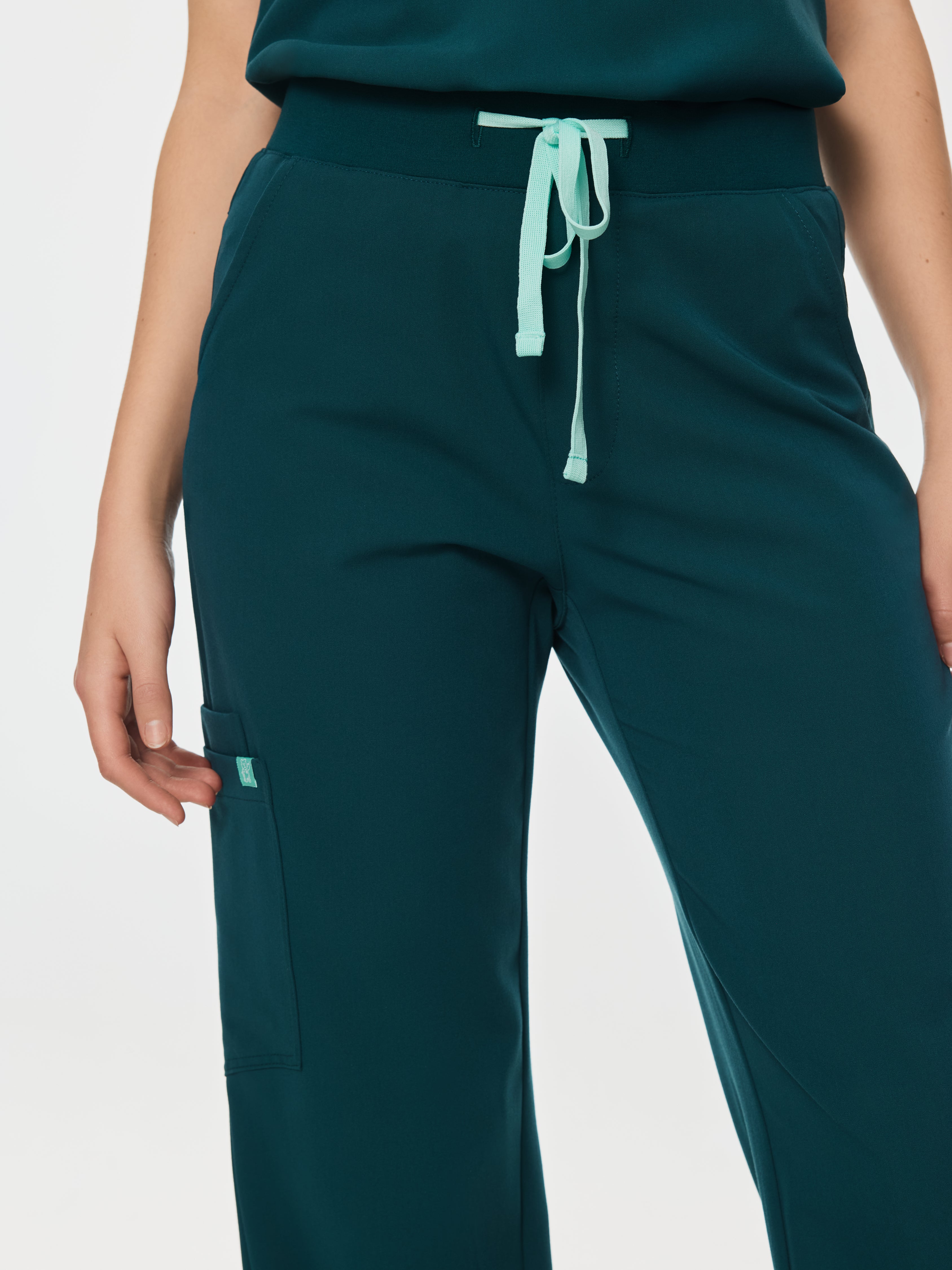 MILA RE-GARDE™ - TEAL - Wide Leg Scrub Pants - SILVADUR™ - Image 2