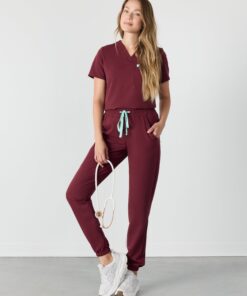 ROSIE RE-GARDE™ - BURGUNDY - Jogger Scrub Pants - SILVADUR™