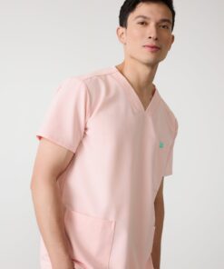 Alternative view of ZACK RE-GARDE™ - ROSE QUARTZ - Three Pockets Men's Scrub Top - SILVADUR™