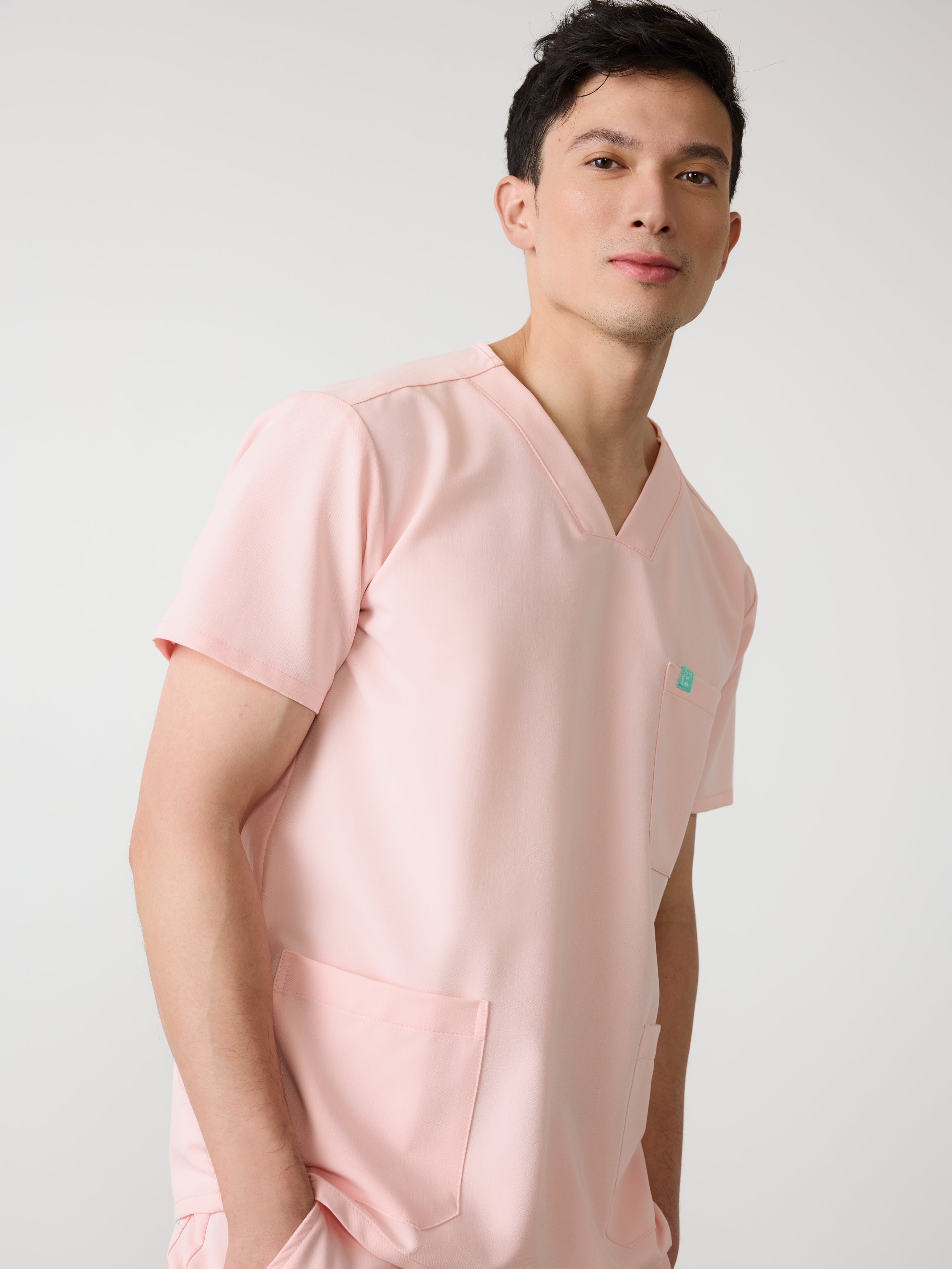ZACK RE-GARDE™ - ROSE QUARTZ - Three Pockets Men's Scrub Top - SILVADUR™ - Image 2