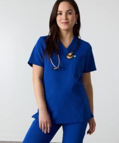 LIV RE-GARDE™ - ROYAL BLUE - Three Pockets Scrub Top - SILVADUR™