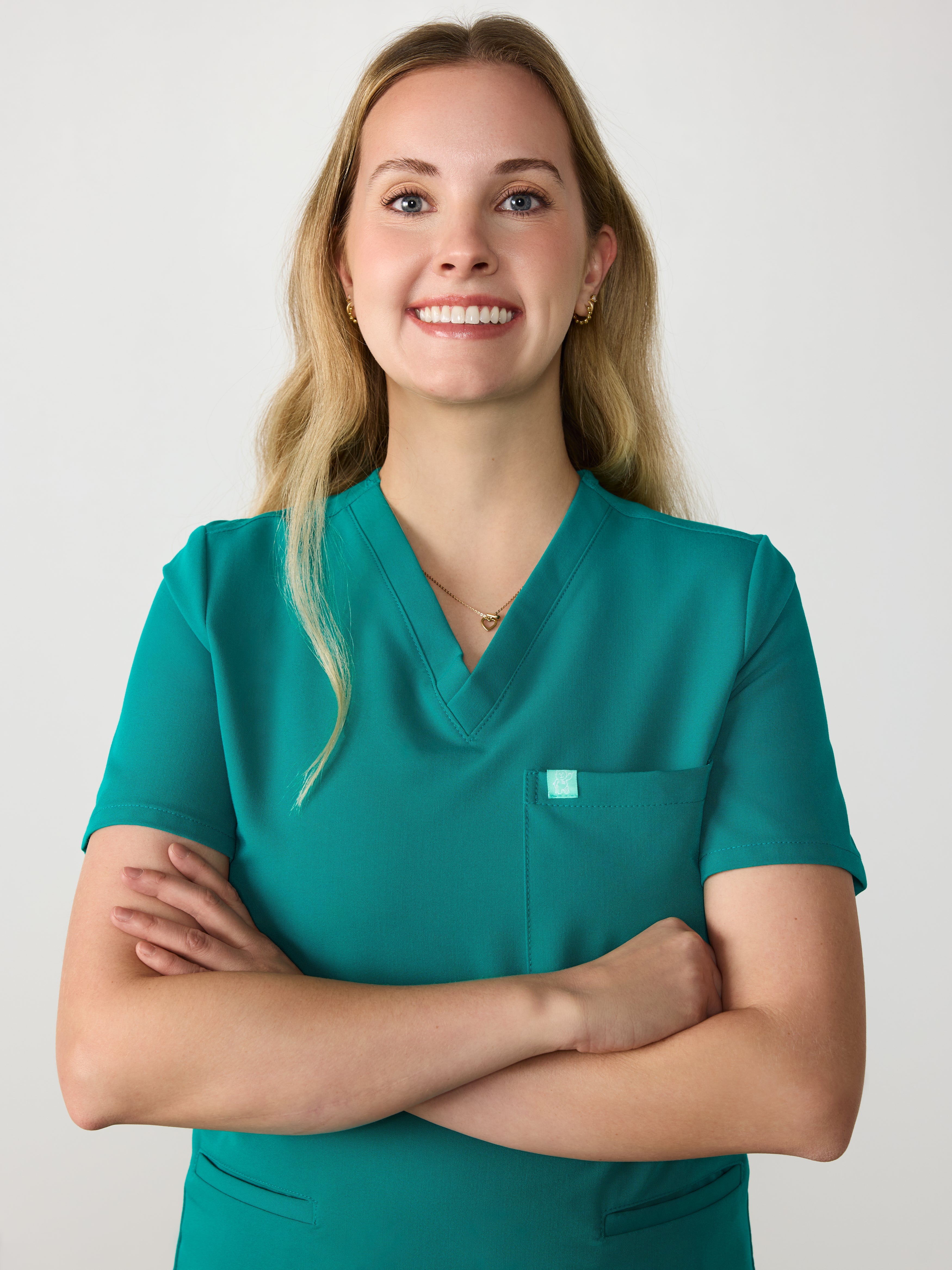 LIV RE-GARDE™ - ARCTIC MINT - Three Pockets Scrub Top - SILVADUR™ - Image 2