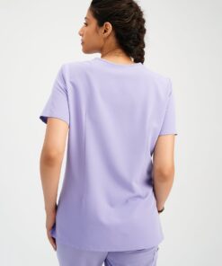 Alternative view of CHLOE RE-GARDE™ - LAVENDER - Three Pockets Scrub Top - Final Sale