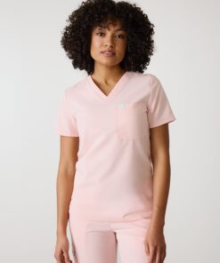 GABRIELLE RE-GARDE™ - ROSE QUARTZ - One Pocket Scrub Top - SILVADUR™