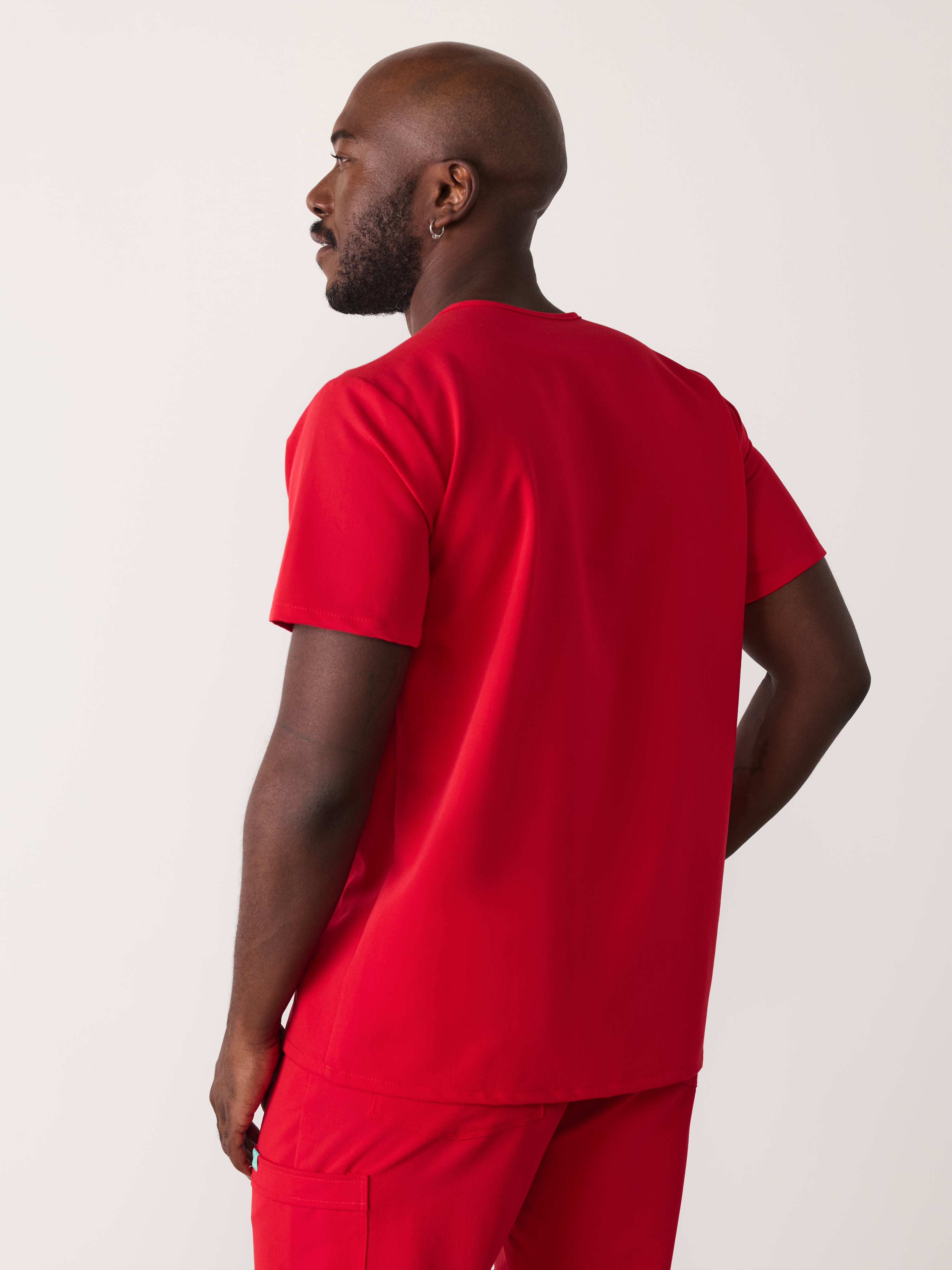 LOGAN RE-GARDE™ - CANDY CANE - One Pocket Men's Scrub Top - SILVADUR™ - Final Sale - Image 3