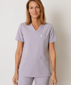 CHLOE RE-GARDE™ - PEARL - Three Pockets Scrub Top - SILVADUR™ - Final Sale