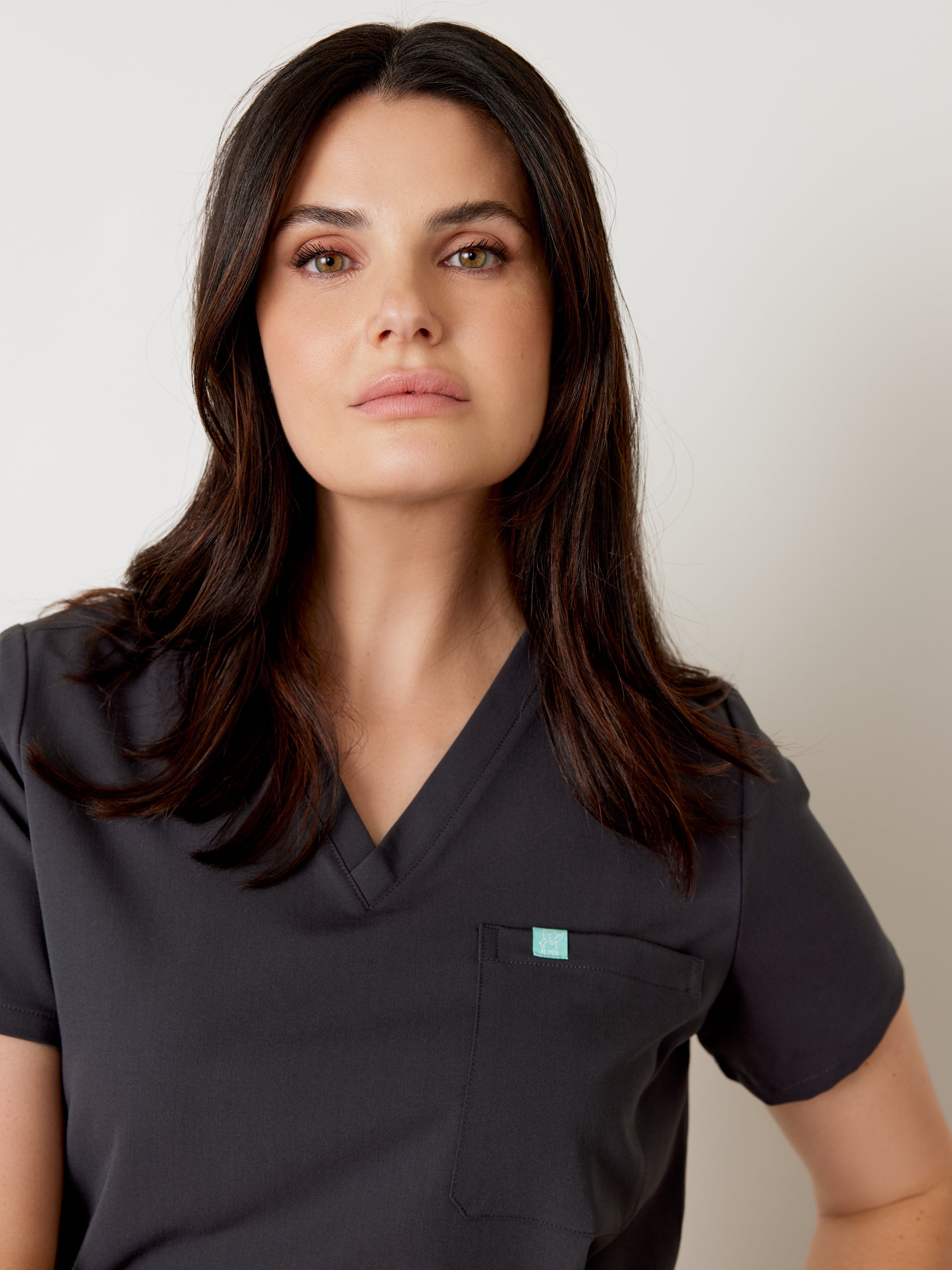 GABRIELLE RE-GARDE™ - CHARCOAL - One Pocket Scrub Top - SILVADUR™ - Image 2