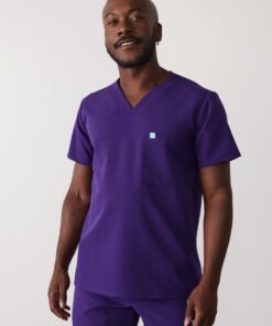 LOGAN RE-GARDE™ - MIDNIGHT VELVET - One Pocket Men's Scrub Top - SILVADUR™ - Final Sale