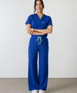 MILA RE-GARDE™ - ROYAL BLUE - Wide Leg Scrub Pants - SILVADUR™