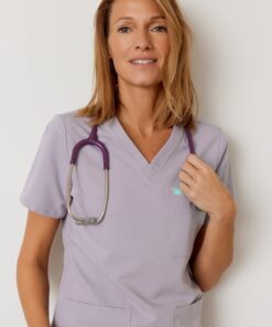 Alternative view of CHLOE RE-GARDE™ - PEARL - Three Pockets Scrub Top - SILVADUR™ - Final Sale