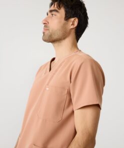 Alternative view of ZACK RE-GARDE™ - MOCHA - Three Pockets Men's Scrub Top - SILVADUR™