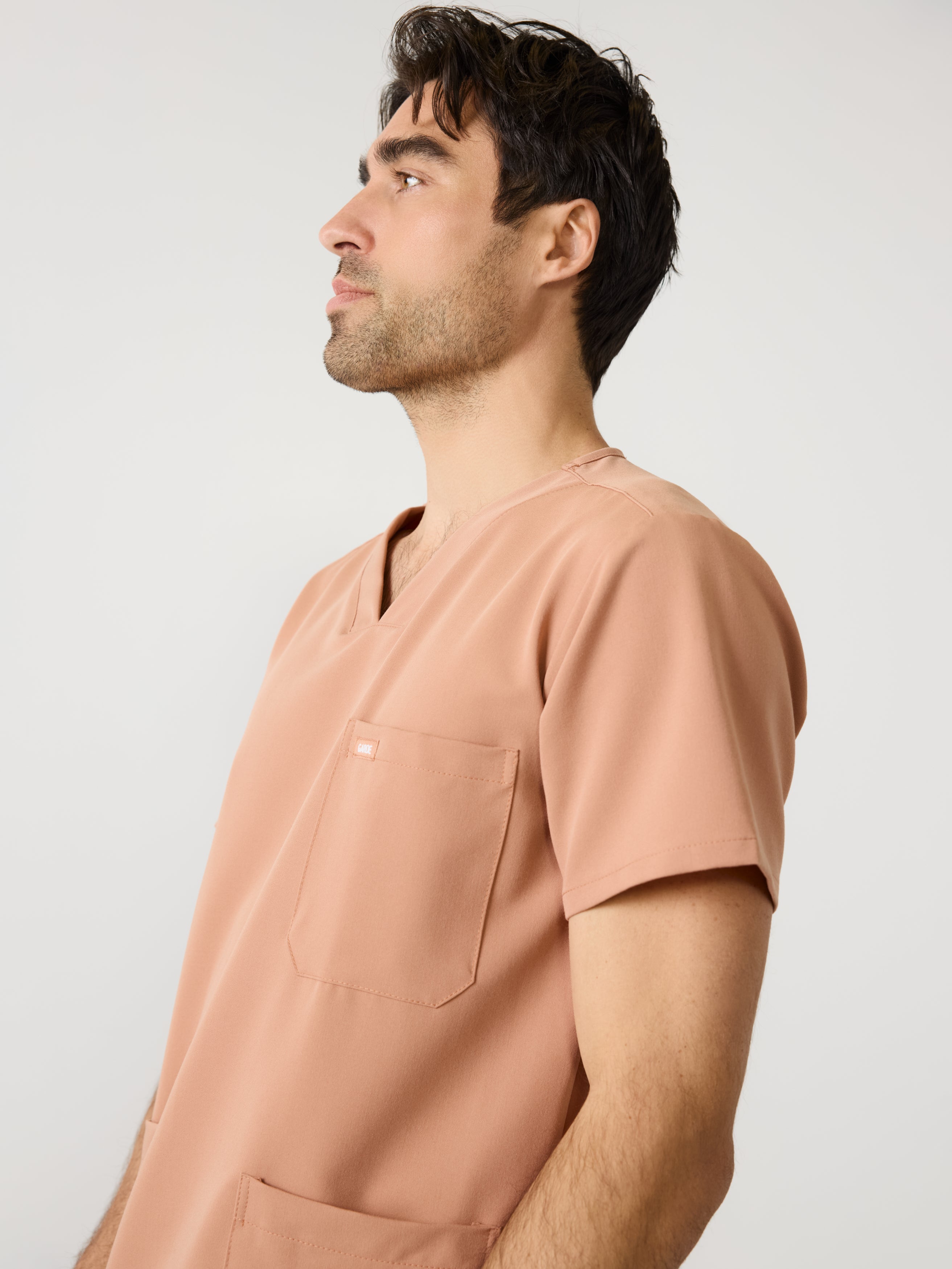 ZACK RE-GARDE™ - MOCHA - Three Pockets Men's Scrub Top - SILVADUR™ - Image 2