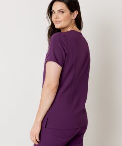 Alternative view of GABRIELLE RE-GARDE™ - PLUM - One Pocket Scrub Top - SILVADUR™ - Final Sale
