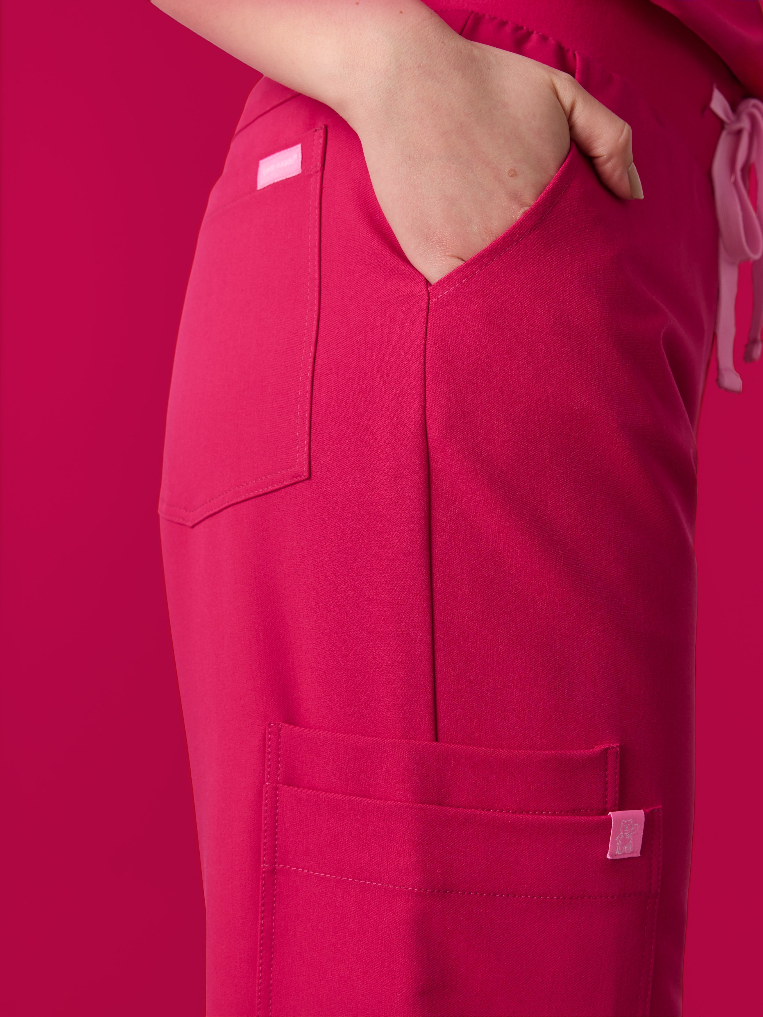 MILA RE-GARDE™ - VIBRANT FUCHSIA - Wide Leg Scrub Pants - SILVADUR™ - Image 2