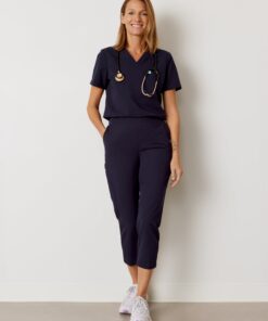 EVA RE-GARDE™ - NAVY - 7/8 Scrub Pants - SILVADUR™ - Final Sale