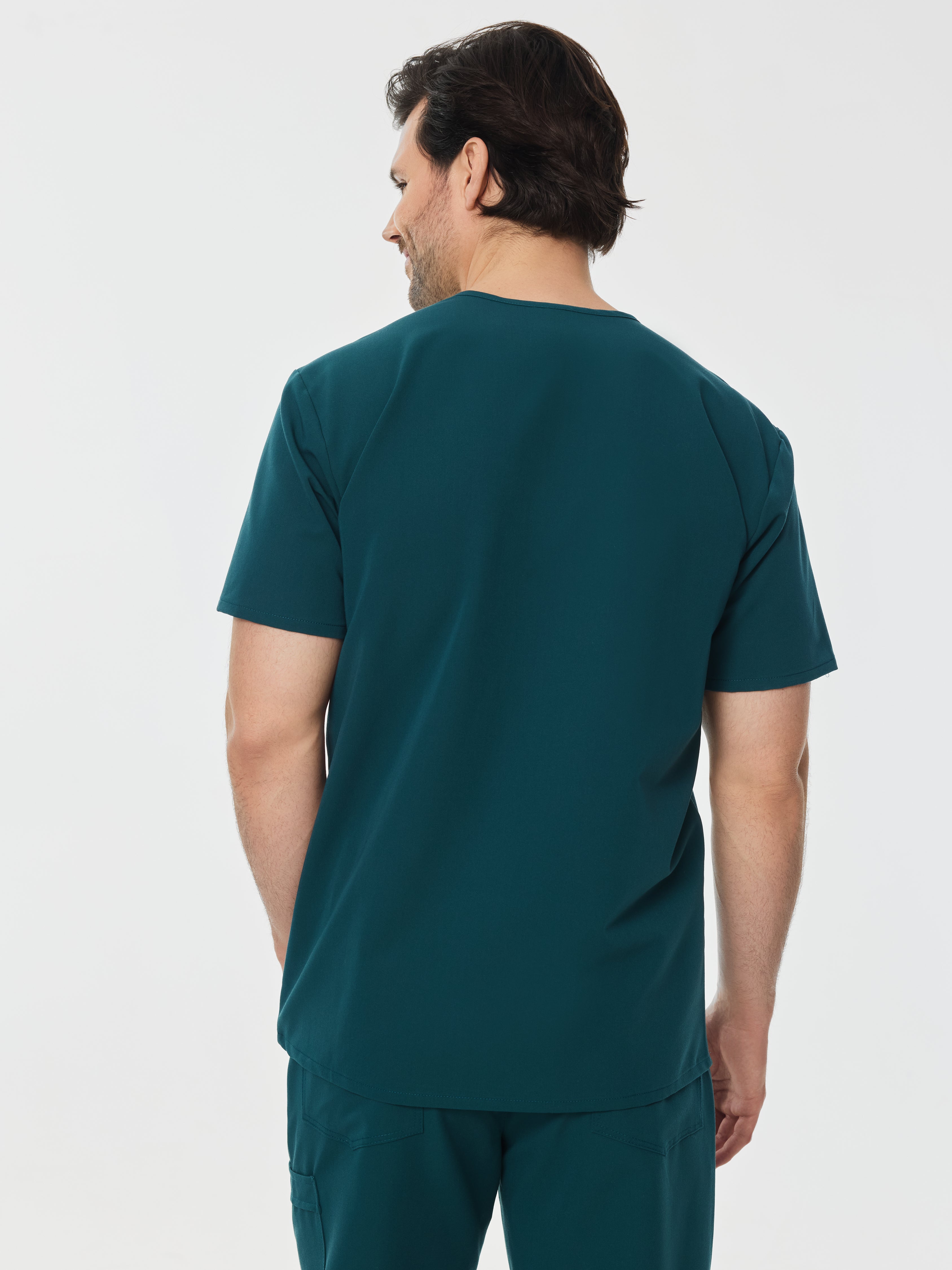 ZACK RE-GARDE™ - TEAL - Three Pockets Men's Scrub Top - SILVADUR™ - Image 2