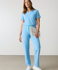 JULIETA RE-GARDE™ - CLASSIC BLUE - Straight Cut Scrub Pants - SILVADUR™
